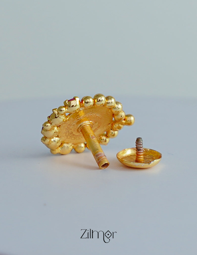 PP101862 -Gold Plated Kaashu Lakshmi Jumkha Earrings 3-Zilmor