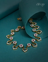 Premium Antique AD Stone Necklace with Earrings - CL1012269