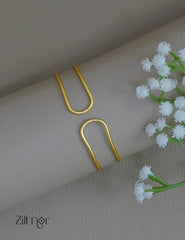 ZA1011884- Floral Pearl & Druzy Adjustable Brass Bangle 3-Zilmor