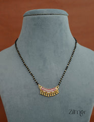 SR100559 - Gold Plated AD Stone Pendant Traditional Mangalsutra Necklace (color option) 2-Zilmor