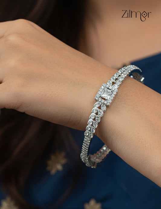 Silver Plated AD Stone Bangle - CL1012302