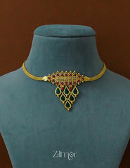 PP1011947 -  Gold Plated Kerala Traditional Palakka Choker Necklace 3-Zilmor