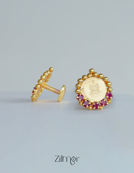 PP101862 -Gold Plated Kaashu Lakshmi Jumkha Earrings 2-Zilmor