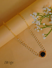 KY1011976- Premium Pearl Necklace with Palakka Round Pendant (color option) 2-Zilmor