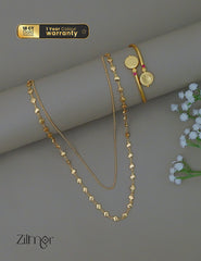KY1011835- Anti Tarnish Layered Necklace & Lakshmi Bangle Combo 1-Zilmor