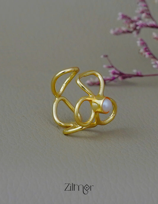 AS1011856 - Contemporary Pearl Adjustable Ring 2-Zilmor