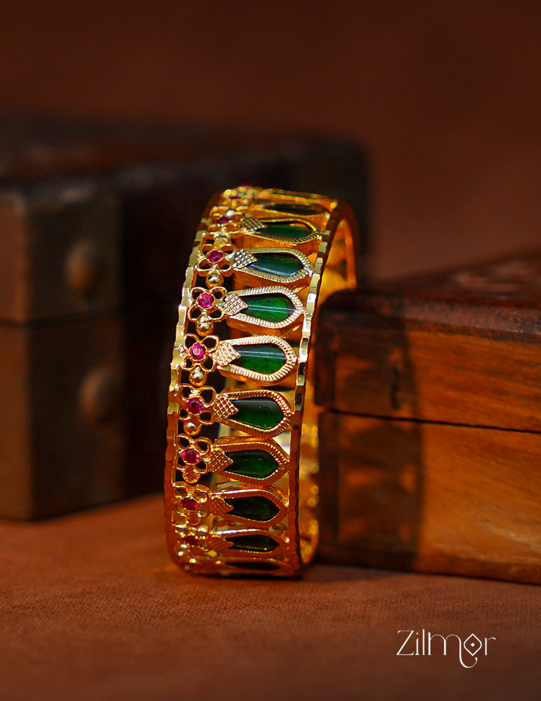 SG1011891 - Gold Plated Nagapadam Statement Bangle 1-Zilmor