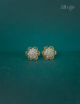 18k Gold Plated Anti-Tarnish AD Stone Stud Earrings (color option) - CL1012265