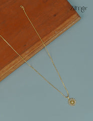 18k Gold Plated Anti-Tarnish AD Stone Pendant Simple Necklace - CL1012240