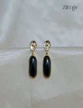 18K Gold Plated Designer Glossy Stone Hanging Earrings (color option) - ZP1012182