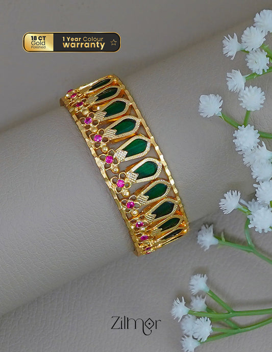 SG1011891 - Gold Plated Nagapadam Statement Bangle 2-Zilmor