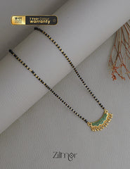 SR100559 - Gold Plated AD Stone Pendant Traditional Mangalsutra Necklace (color option) 4-Zilmor