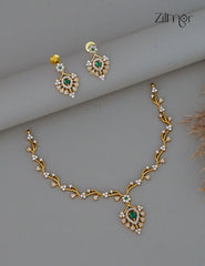 Antique AD Stone Necklace Earring Set (color option)-SN1012162