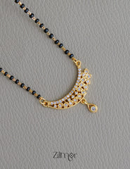 SR100553 - Gold Plated AD Stone Pendant Traditional Mangalsutra Necklace 3-Zilmor