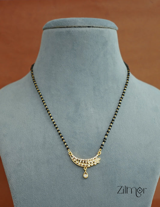 SR100553 - Gold Plated AD Stone Pendant Traditional Mangalsutra Necklace 2-Zilmor