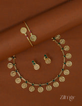 KY1011796- Antique Lakshmi Coin Necklace Earring Bangle Combo (color option) 1-Zilmor