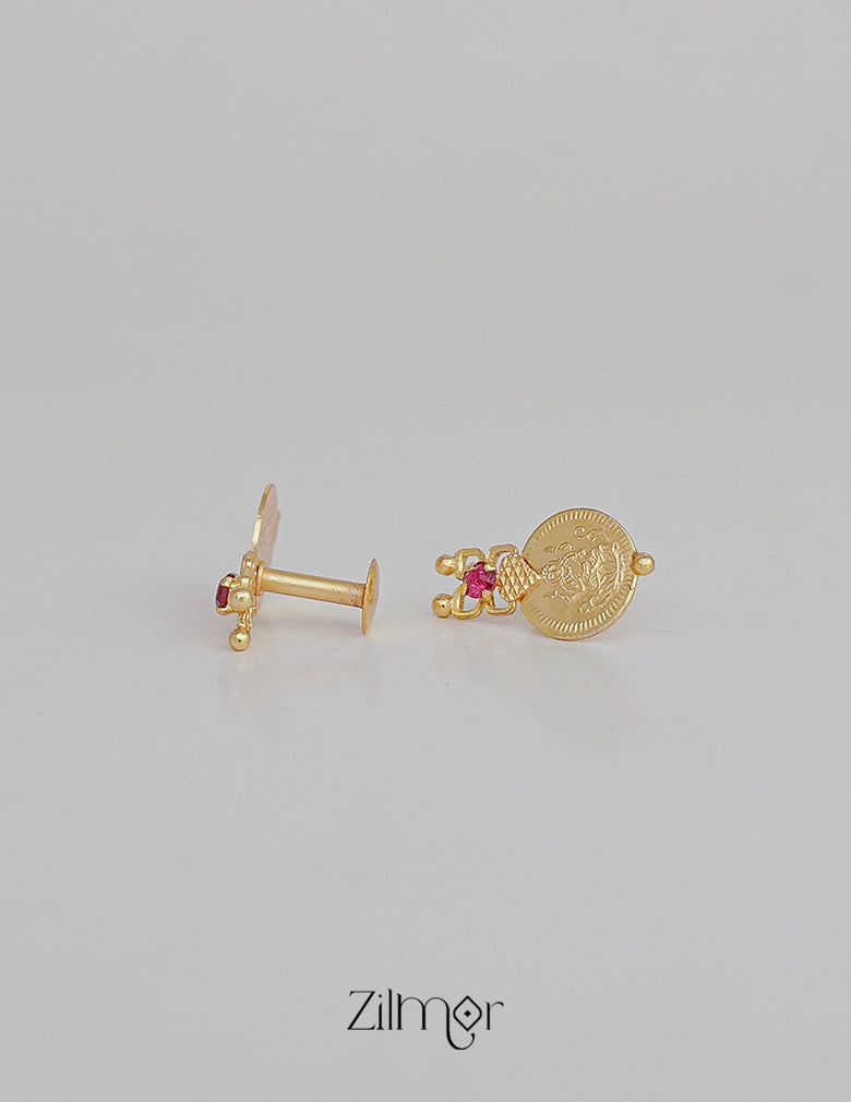 AG101758 - Gold tone Kashu Lakshmi choker Necklace with matching Earring 7-Zilmor