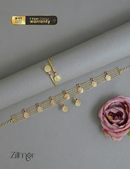 KY1011761- Gold tone Kashu Lakshmi choker Necklace with matching Earring Bangle set combo 1-Zilmor