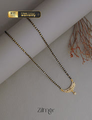 SR100553 - Gold Plated AD Stone Pendant Traditional Mangalsutra Necklace 1-Zilmor