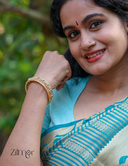 ZL1011671 - AD Stones with Goddess Antique Traditional bangle (pair) 2-Zilmor