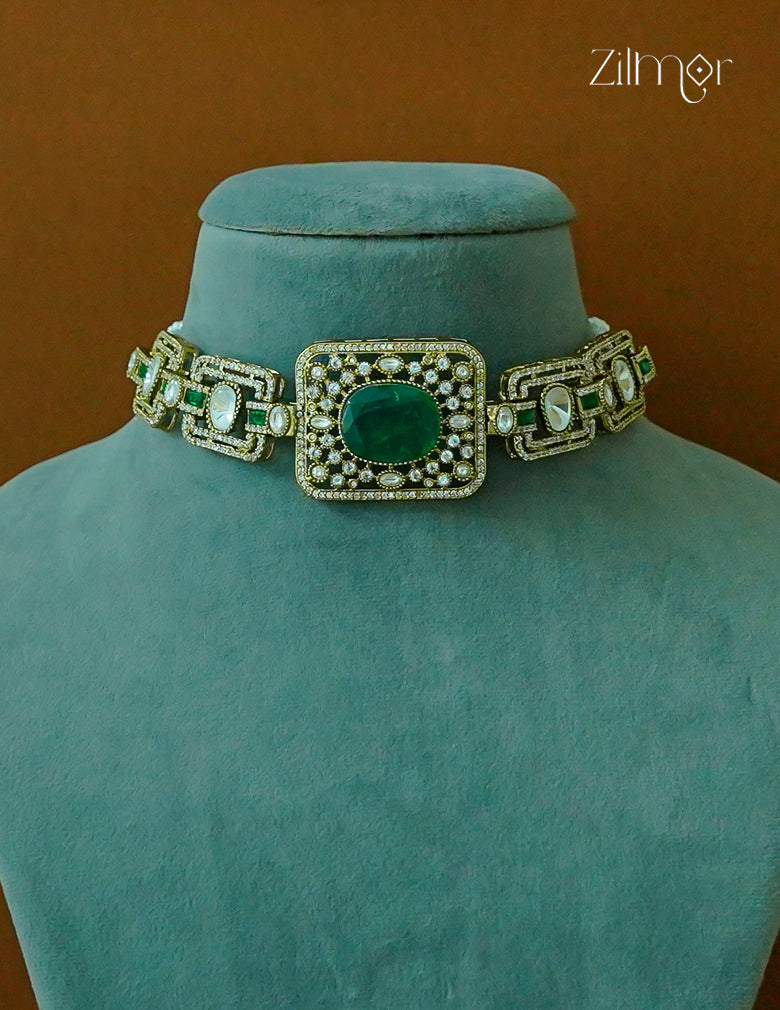 Moissanite Polki Stone Necklace - CL1012212