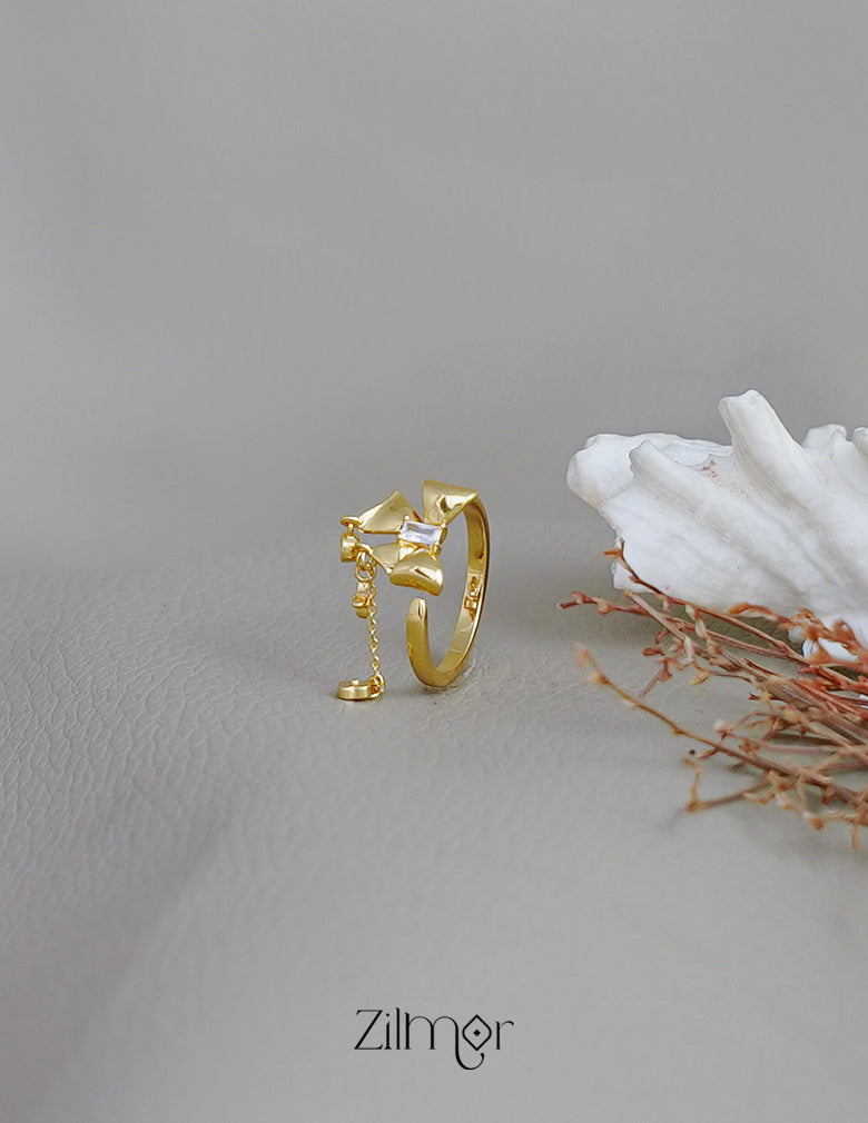 ZH1011738 - AD Stone Ribbon Anti Tarnish Ring