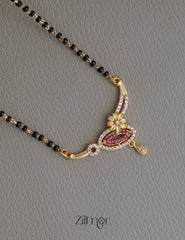 SR100560 - Gold Plated AD Stone Pendant Traditional Mangalsutra Necklace 2-Zilmor