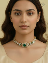 Moissanite Polki Stone Necklace - CL1012212