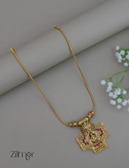 ZS1011925- Premium Antique Goddess Ganesh Pendant Traditional Necklace 3-Zilmor