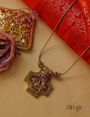 ZS1011925- Premium Antique Goddess Ganesh Pendant Traditional Necklace 2-Zilmor