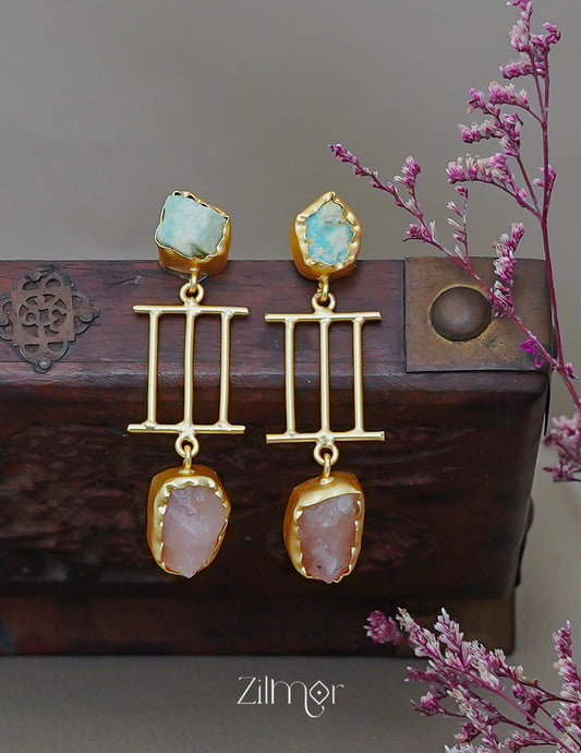 ZA1011881 - Natural Raw Stone Earring 2-Zilmor