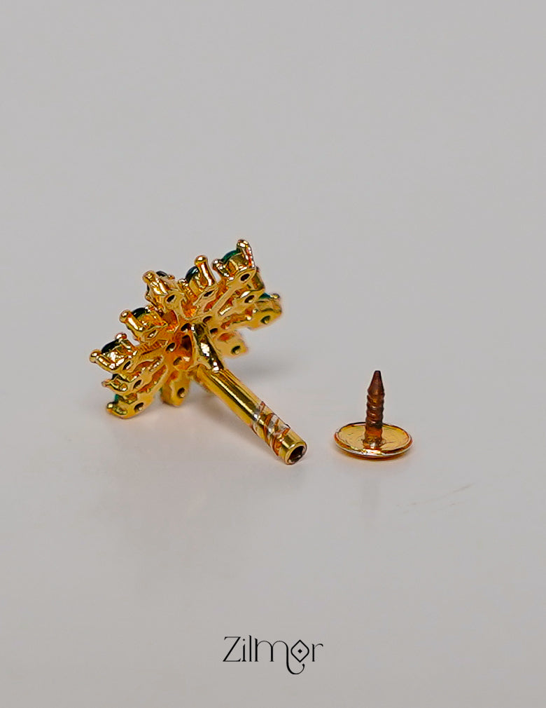 ZR1011930- Gold Tone Ad Stone Stud Earrings 3-Zilmor
