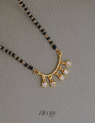 KD100754 - Gold Plated AD Stone Pendant Traditional Mangalsutra Necklace 3-Zilmor