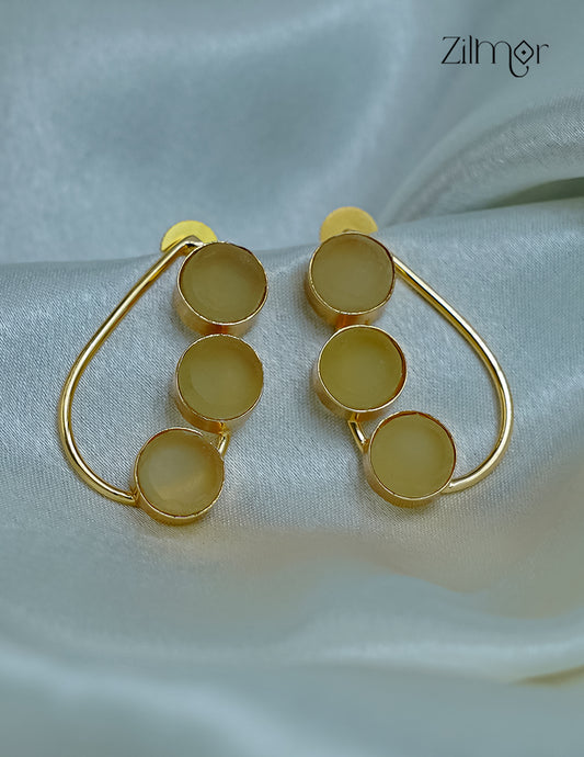 Natural Stone Golden Stud AntiTarnish Earrings - CL1012271