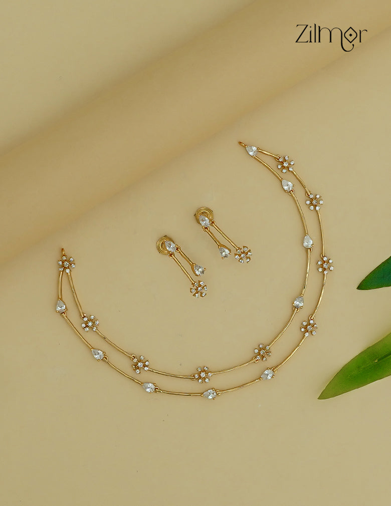 AD Stone Necklace Earring Set (color option)-SN1012029