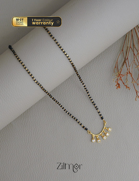 KD100754 - Gold Plated AD Stone Pendant Traditional Mangalsutra Necklace 1-Zilmor