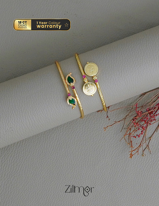 KY1011762 - Mango Palakka Kada & Lakshmi coin Bangle Combo (color option) 1-Zilmor