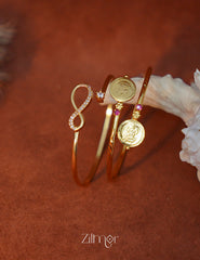 KY1011779 - Gold Plated AD Stone &Lakshmi coin Bangle Combo 1-Zilmor