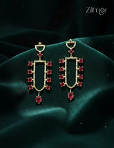 18K Gold Plated Designer Glossy Stone Hanging Anti-Tarnish Earrings - ZP1012175