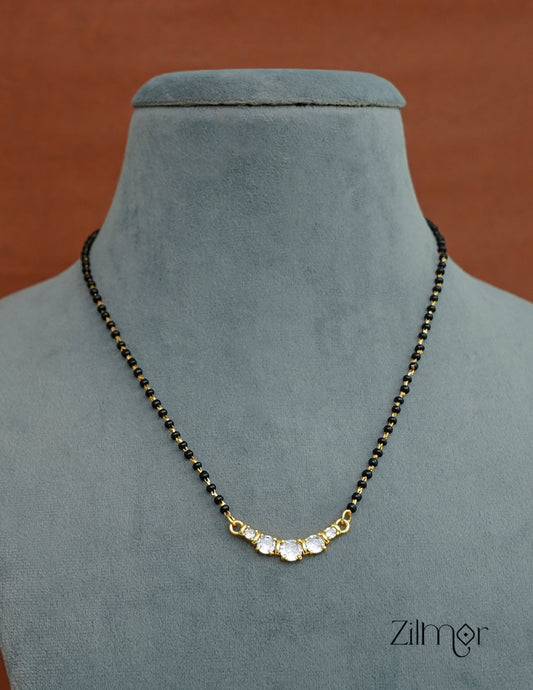 KD100753 - Gold Plated AD Stone Pendant Traditional Mangalsutra Necklace 2-Zilmor