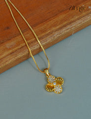 18k Gold Plated Anti-Tarnish AD Stone Pendant Simple Necklace - CL1012241