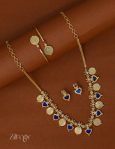 KY1011828 - Gold tone palakka coin Necklace Earrings Bangle combo 1-Zilmor