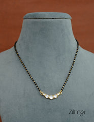 KD100753 - Gold Plated AD Stone Pendant Traditional Mangalsutra Necklace 2-Zilmor