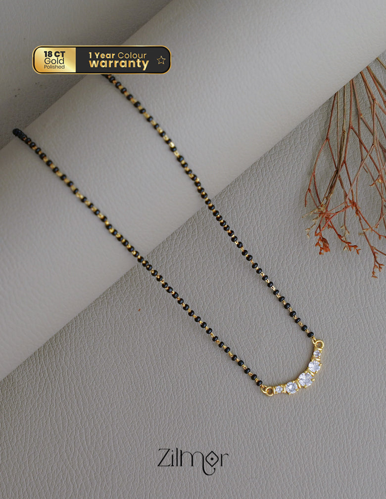 KD100753 - Gold Plated AD Stone Pendant Traditional Mangalsutra Necklace 1-Zilmor