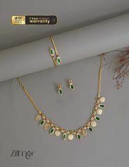 KY1011774- Gold tone Lakshmi coin & Nagapadam Necklace Earrings with Bangle set combo 1-Zilmor