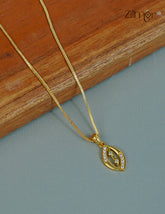 18k Gold Plated Anti-Tarnish AD Stone Pendant Simple Necklace - CL1012236