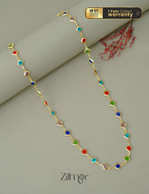 KT1011644 - 18k Gold Plated Semi Precious  multicolor Stone  Long Necklace 1-Zilmor