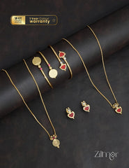 KY1011781 - Palakka &Kaashu Necklace Set with Matching Bangle combo (color option) 1-Zilmor