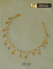 KT1011699- Anti Tarnish Gold Plated Shell and Stone Hanging Bracelet 3-Zilmor