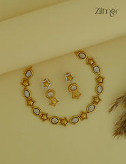 Premium Antique AD Stone Necklace with Earrings - CL1012073